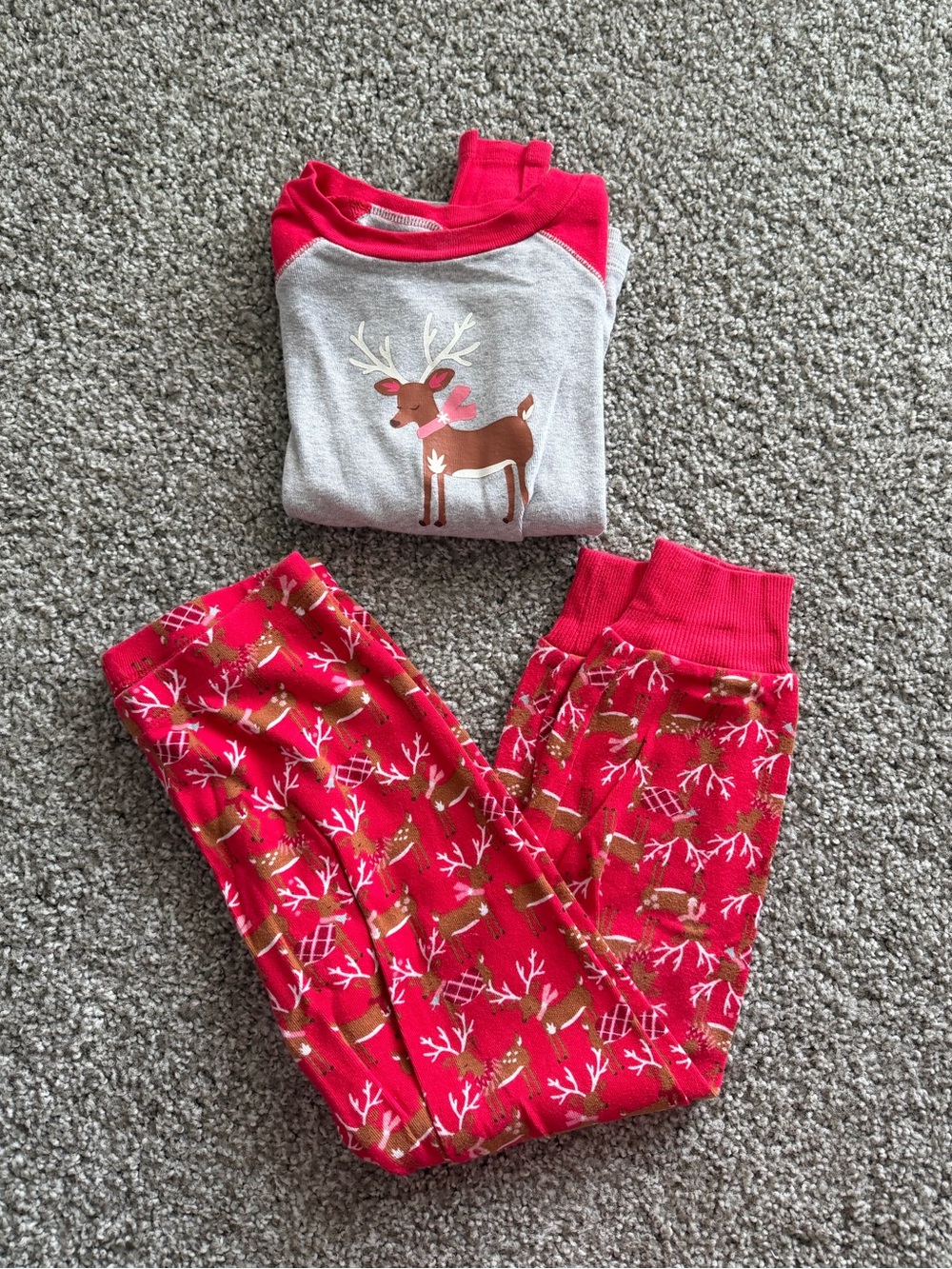 American Girl Reindeer Christmas Holiday Pajamas Long Sleeve + Jogger Pant Set 8